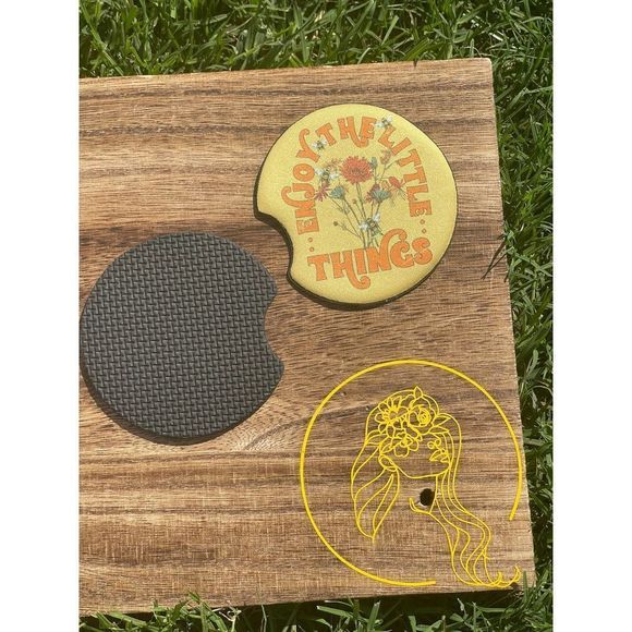 Enjoy The Little Things 2 Pack Handmade Car Coasters - Picture 4 of 10